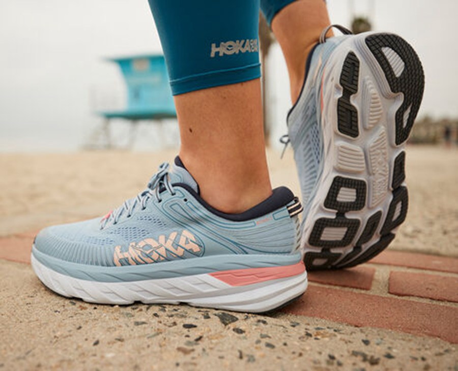 Hoka One One Running Shoes Womens Blue - Bondi 7 - 71048WIAS